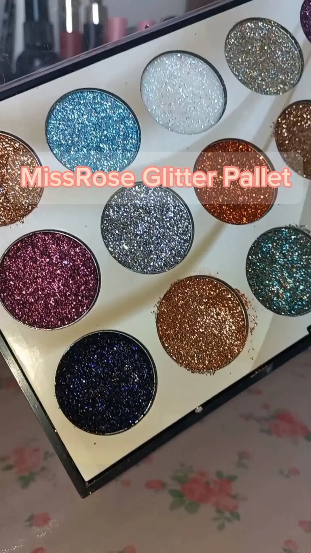 MISS ROSE 18-Color Sequin Glitter Eyeshadow MAKE UP