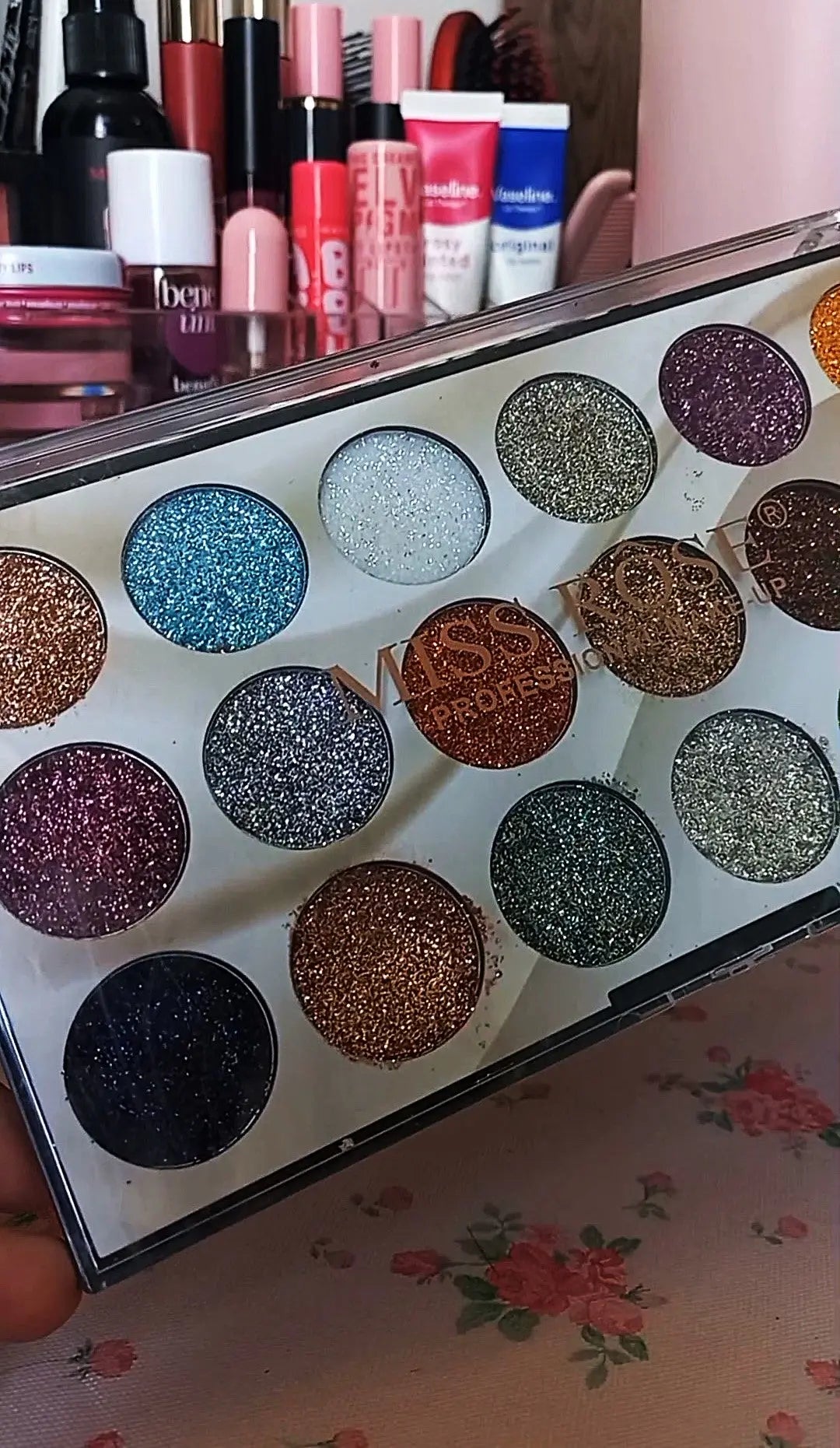 MISS ROSE 18-Color Sequin Glitter Eyeshadow MAKE UP