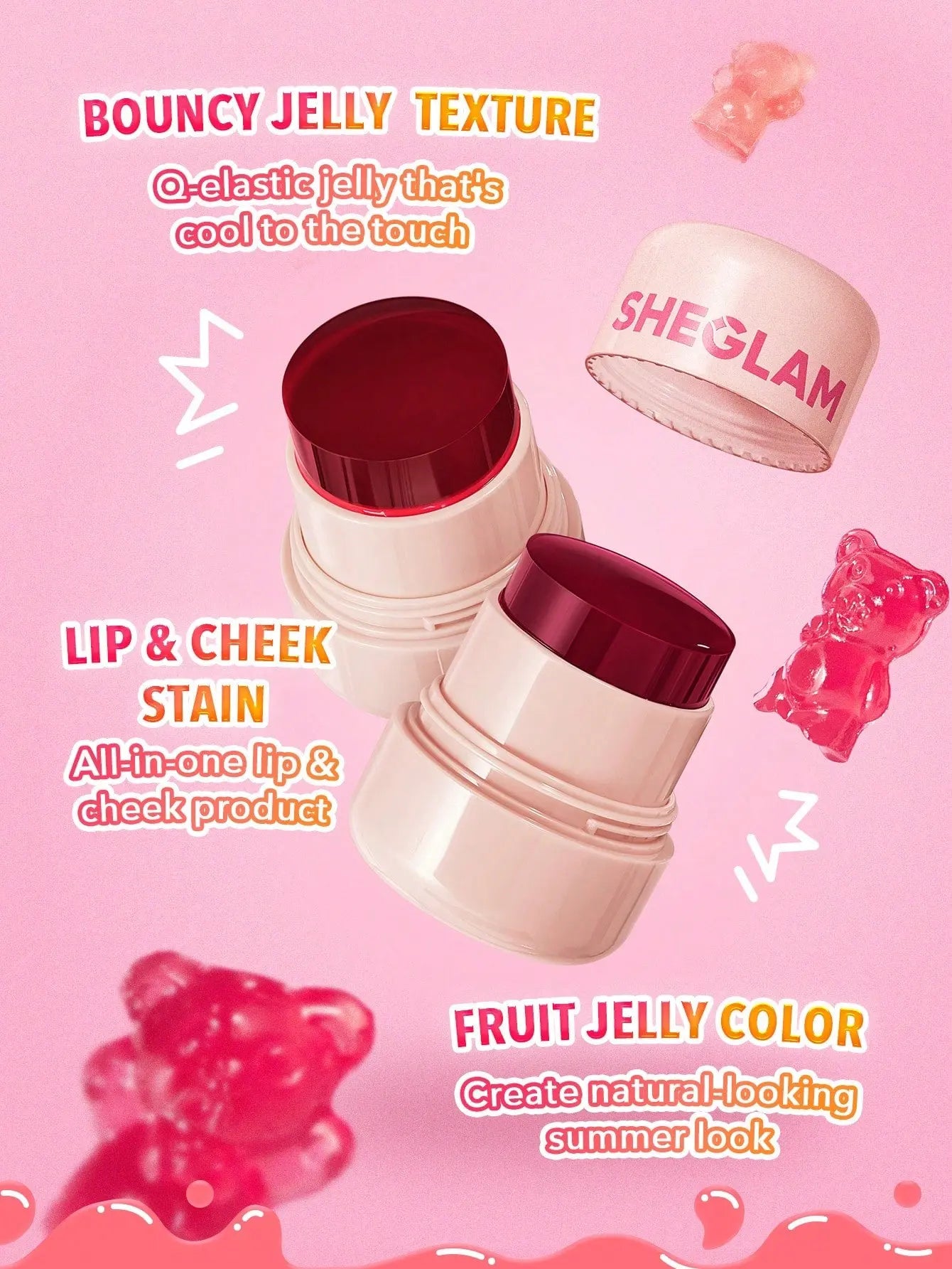 SHEGLAM - Jelly Licious Hydrating Lip & Blush Tint Clari